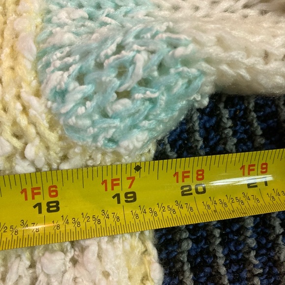 Womens Medium Square Colors Sweater Chelsea Place Hand Knit Granny Core Grandma - Picture 2 of 5